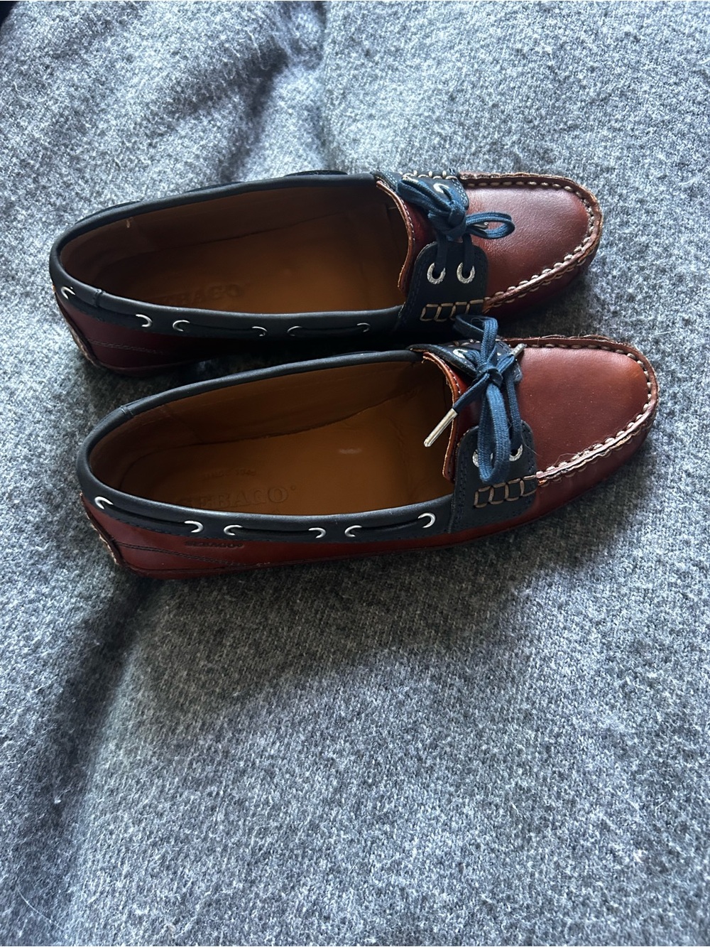 Sebago- NWOB Sebago Bala shoes in navy and cognac. Tried on but never worn. Sz7